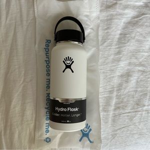 White Hydro Flask 32oz Widemouth